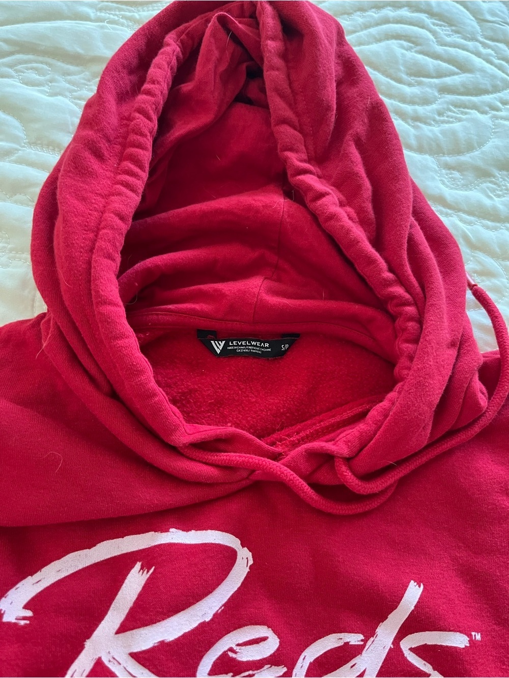 Levelweat Reds Script Logo Cowl Sweatshirt - Reds small - Picture 2 of 10